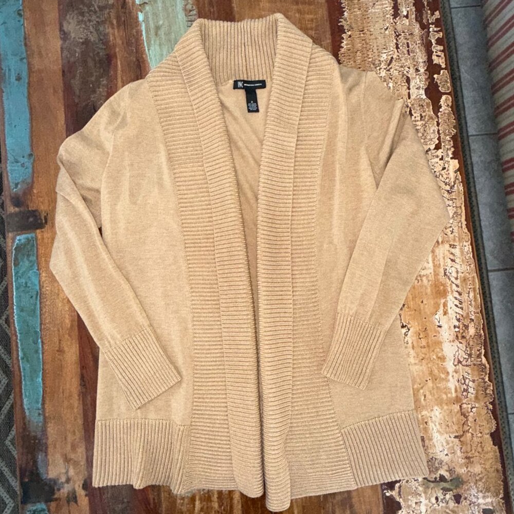 INC International Concepts Tan Cardigan‎ Sweater Size M